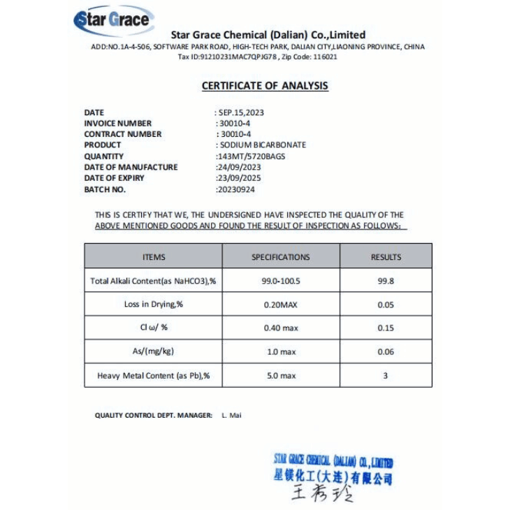 Sodium Bicarbonate For Cattle Feed